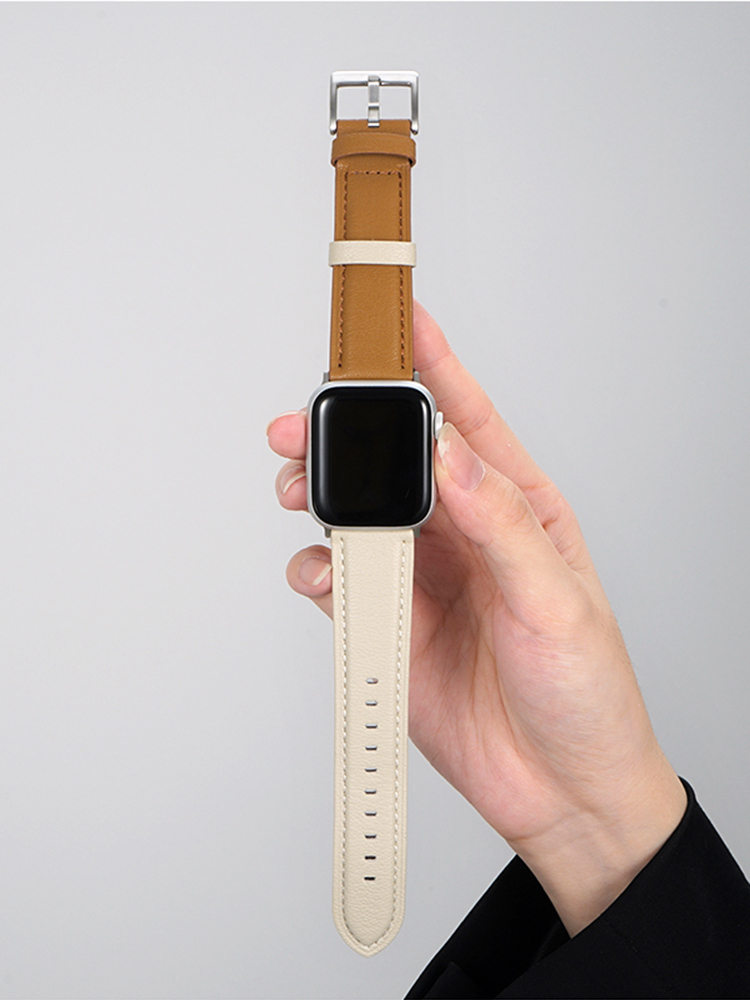 Two Colors Up and Down Leather Band for Apple Watch