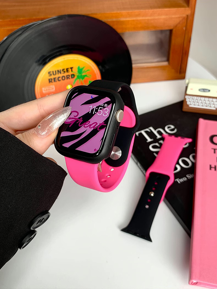 Black Pink Silicone Band