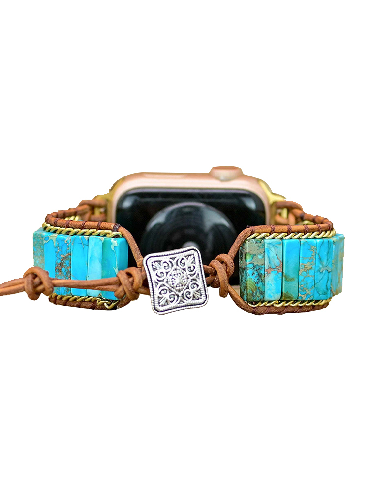 Bohemian Rectangle Natural Stone Handwoven Band