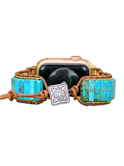 Bohemian Rectangle Natural Stone Handwoven Band