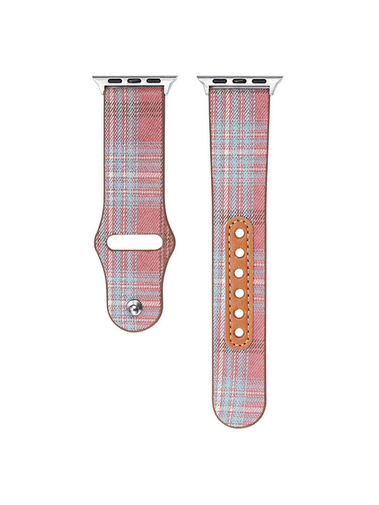 Plaid Nylon Leather Band for Apple Watch