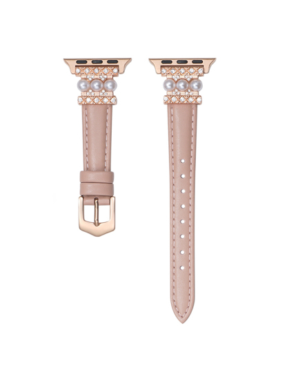 Pearl Buckle with Leather Band for Apple Watch
