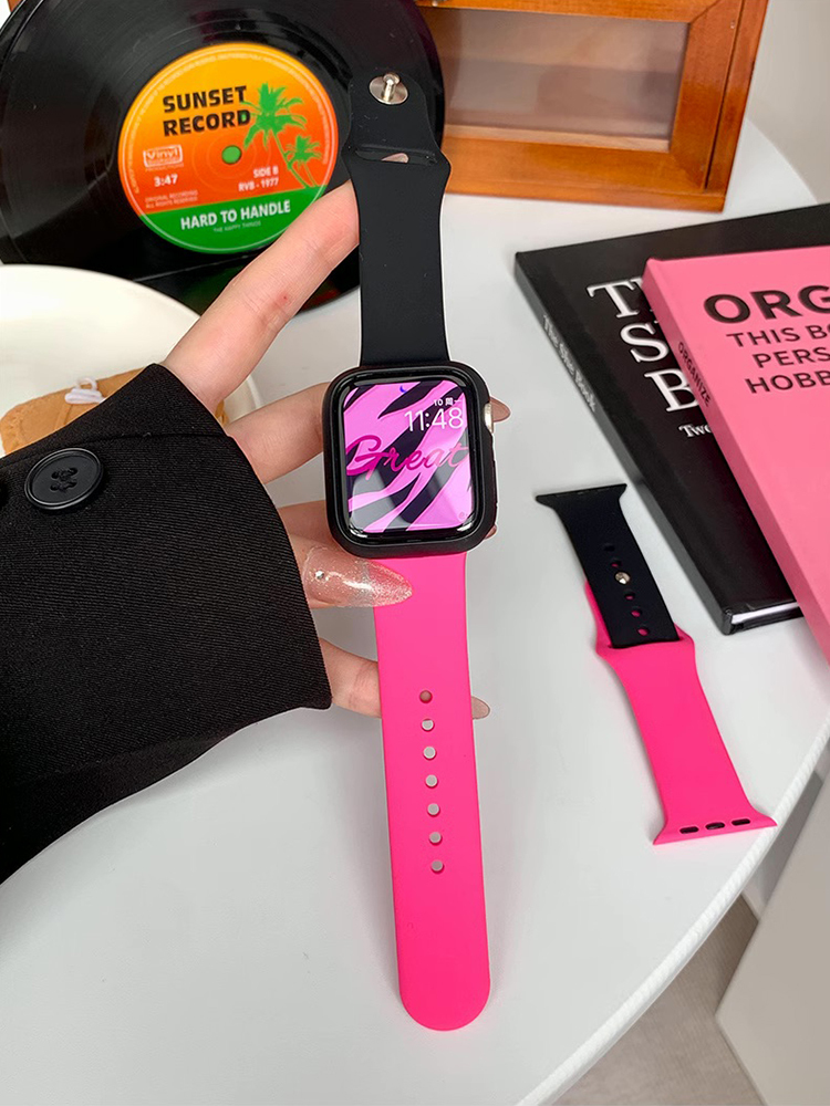Black Pink Silicone Band