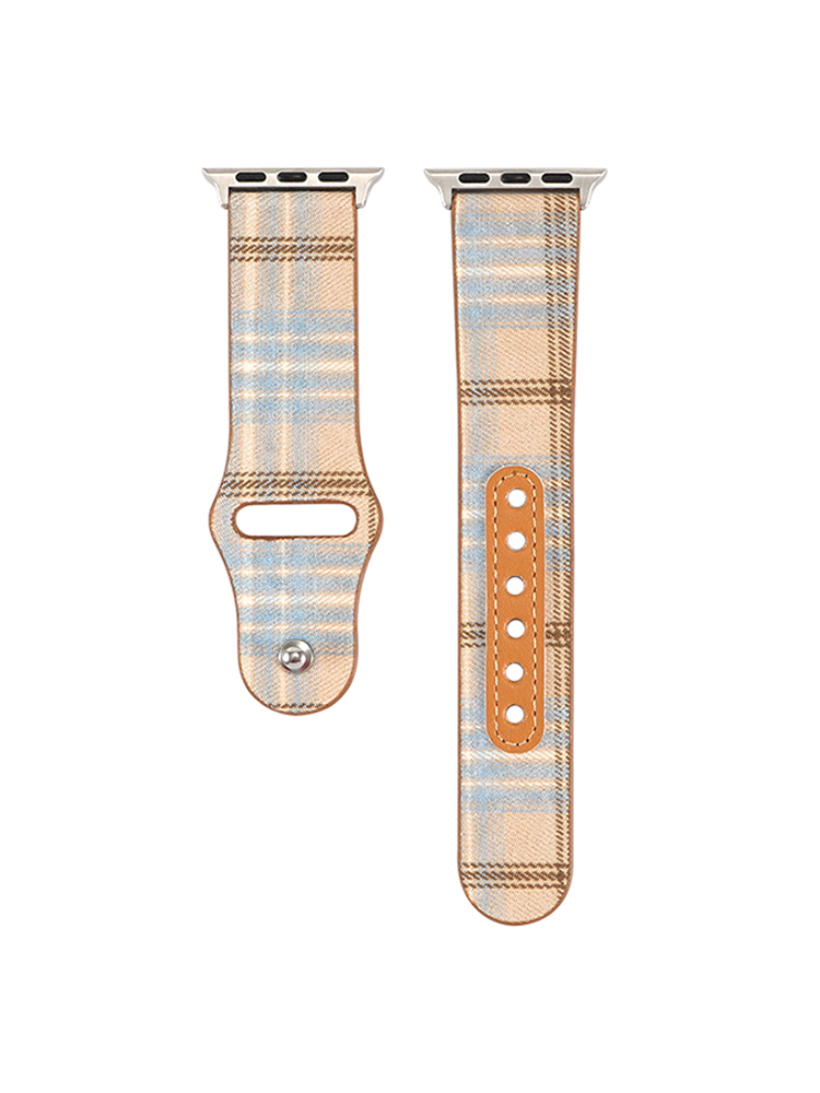 Plaid Nylon Leather Band for Apple Watch