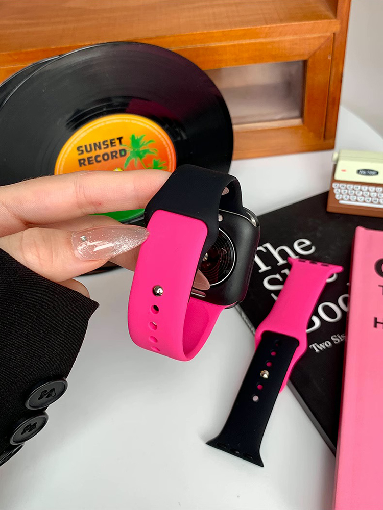Black Pink Silicone Band