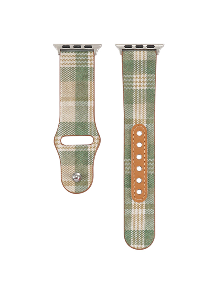 Plaid Nylon Leather Band for Apple Watch