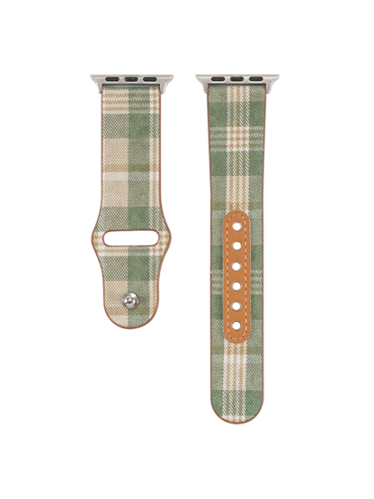 Plaid Nylon Leather Band for Apple Watch