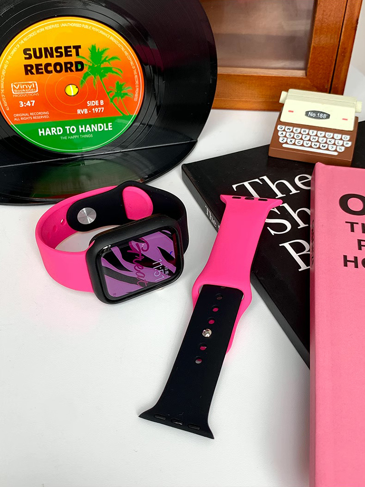 Black Pink Silicone Band