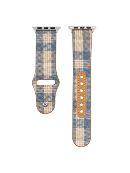 Plaid Nylon Leather Band for Apple Watch