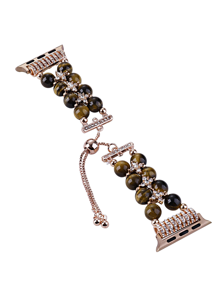 Double-row Chain Pearl Agate Watch Band