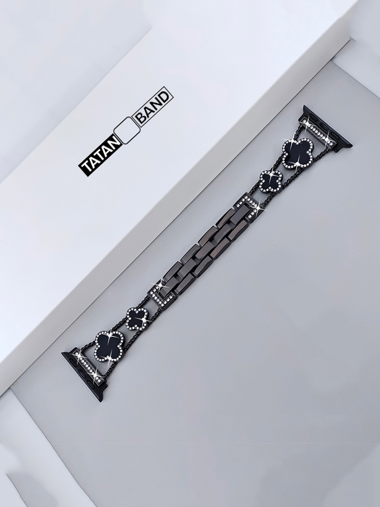 Four-leaf Clover Fritillaria Rhinestone Inlaid Band for Apple Watch