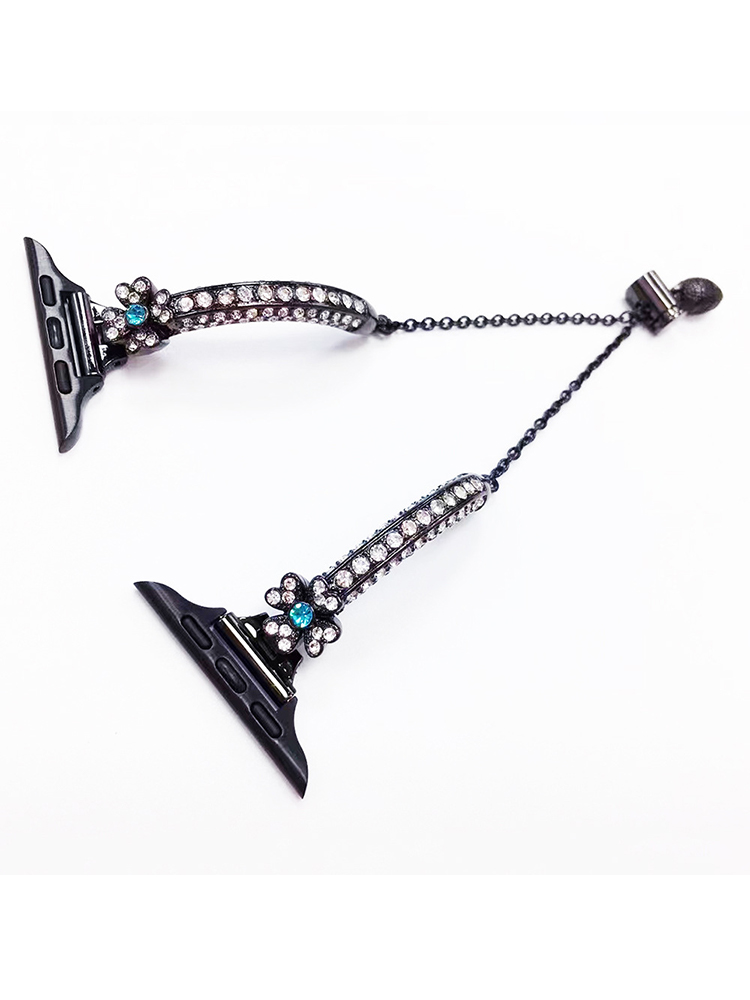 Four-leaf Clover Full Diamond Bracelet Stainless Steel Apple Watch Band