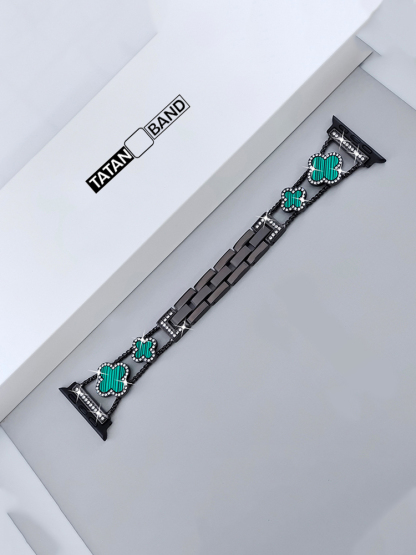 Four-leaf Clover Fritillaria Rhinestone Inlaid Band for Apple Watch