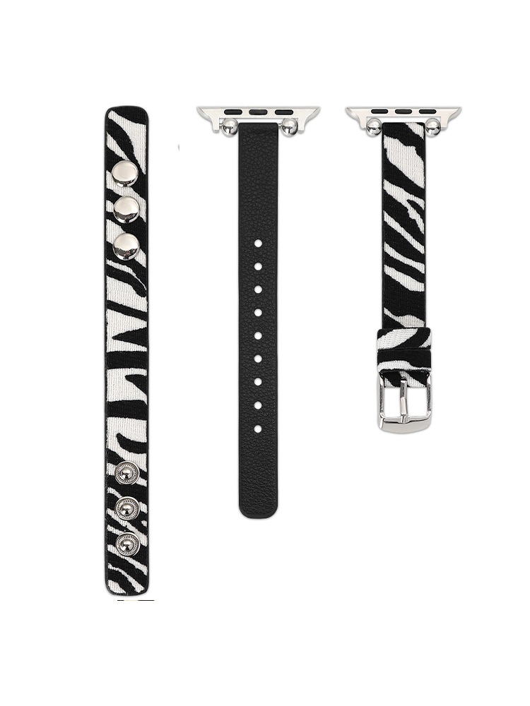 Animal-patterned Leather Band with Wristband