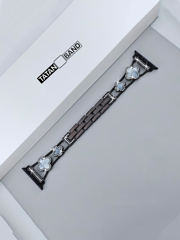 Four-leaf Clover Fritillaria Rhinestone Inlaid Band for Apple Watch