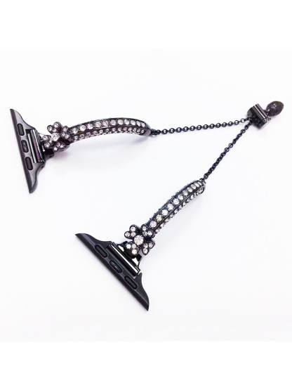 Four-leaf Clover Full Diamond Bracelet Stainless Steel Band