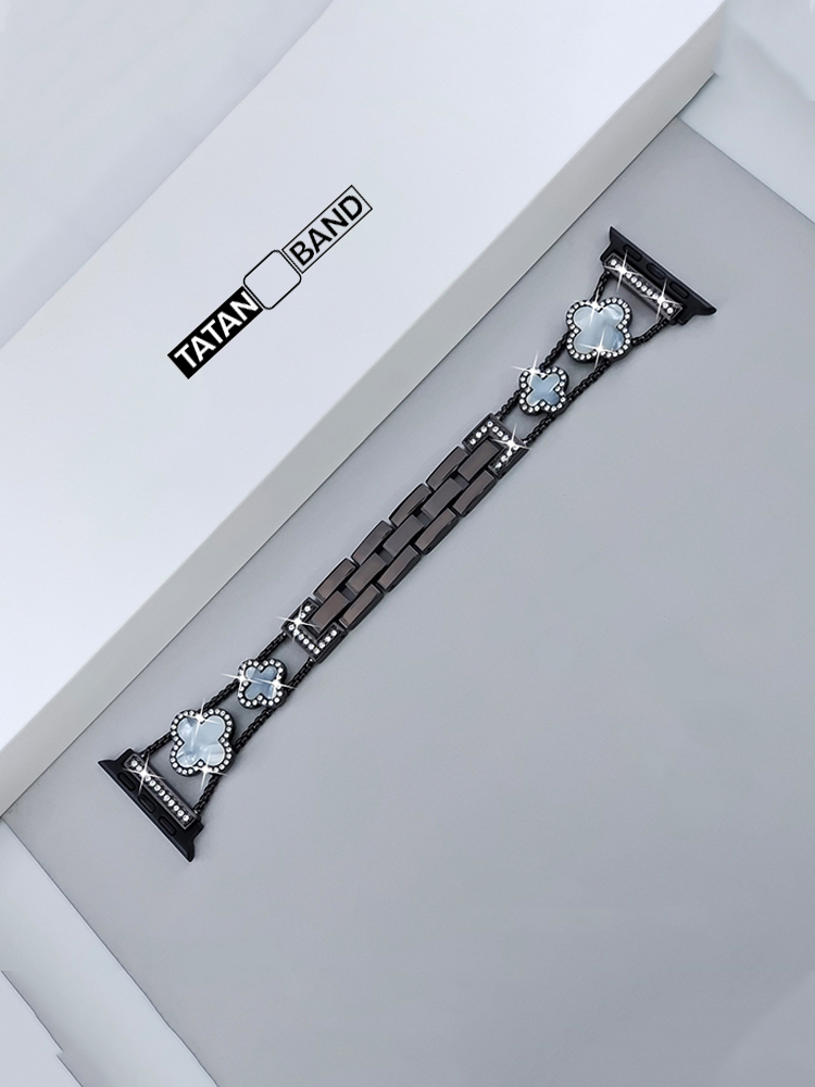 Four-leaf Clover Fritillaria Rhinestone Inlaid Band for Apple Watch