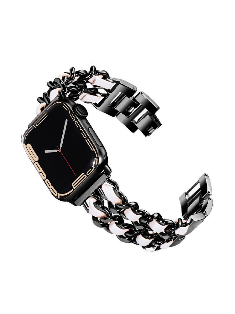 Double Row Leather with Stainless Steel Band