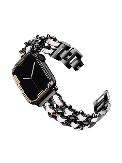 Double Row Leather with Stainless Steel Band for Apple Watch