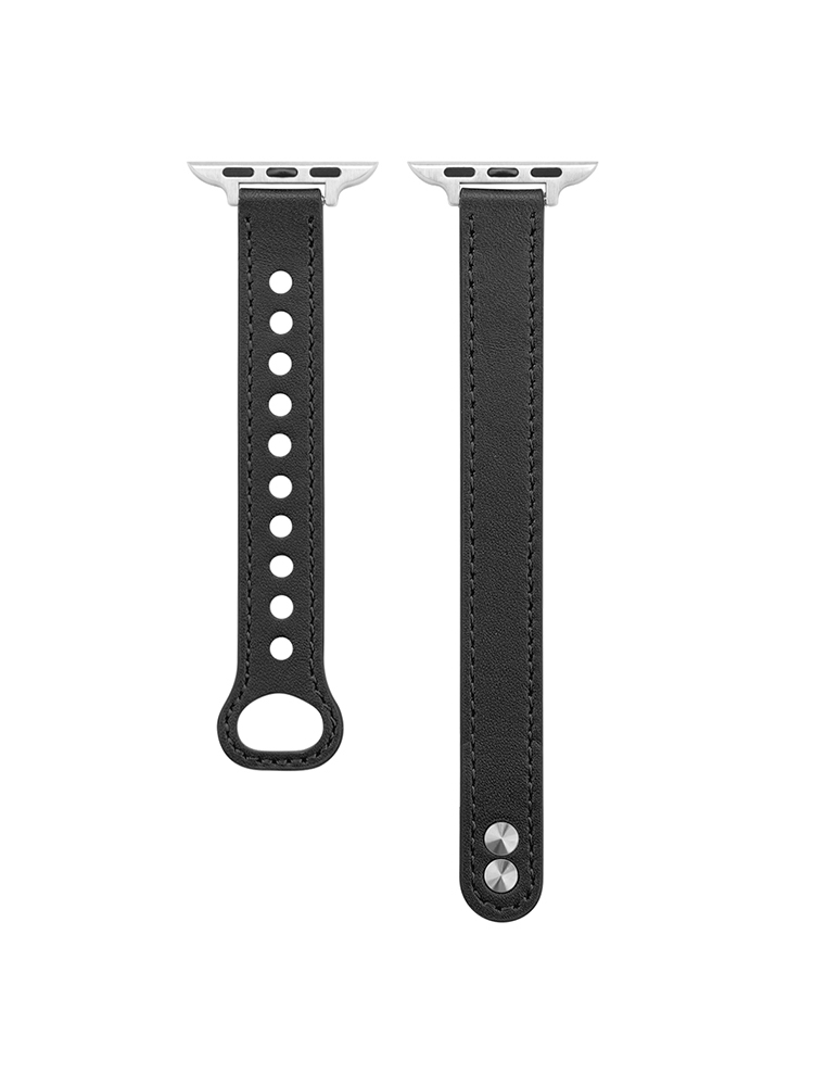Double Stud Buckle Slim Leather Band for Apple Watch