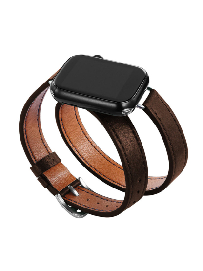 Double Tour Slim Wrap Leather Band for Apple Watch