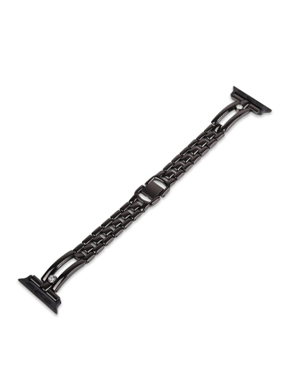 Double Arch Single Diamond Adorned Stainless Steel Band