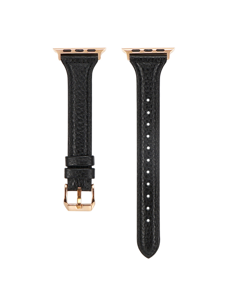 Curved and Slim Lychee Leather Band