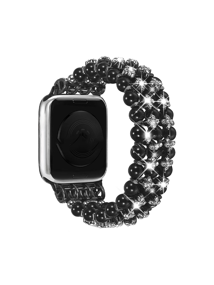 Triple-row Chain Elastic Pearl Band