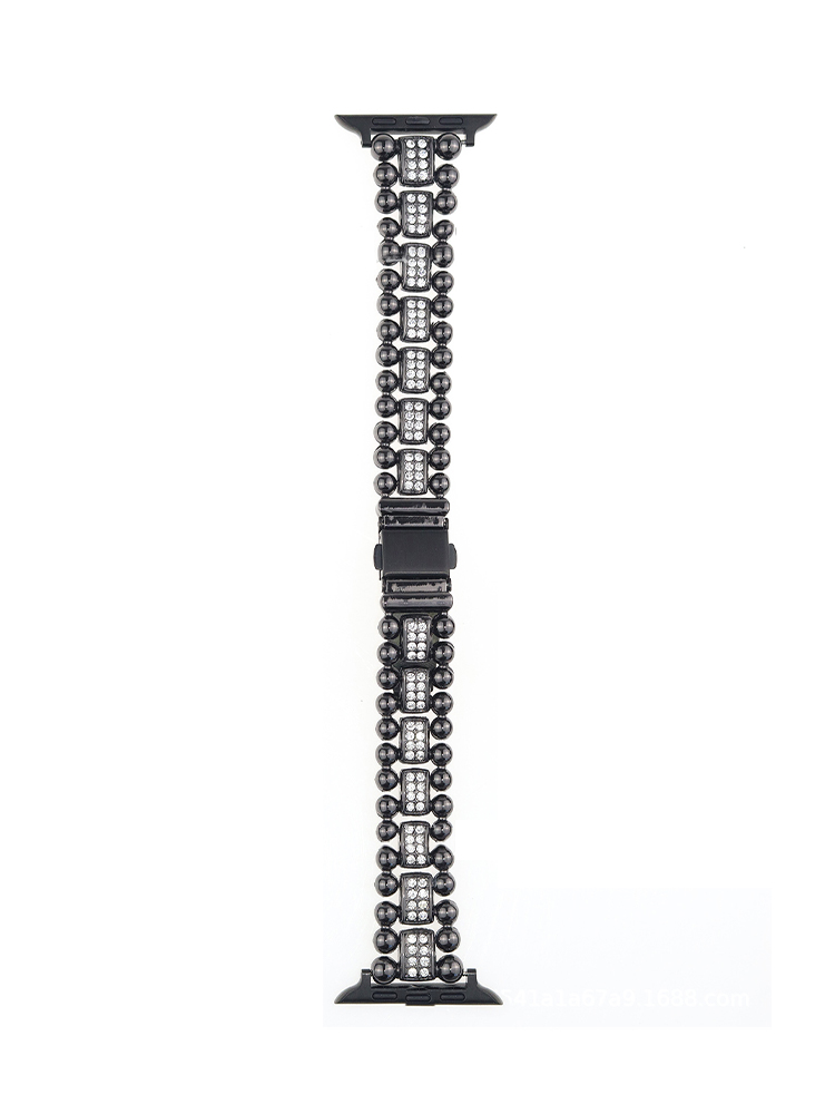 Double Row Ball 3-link Rhinestone Stainless Steel Apple Watch Band