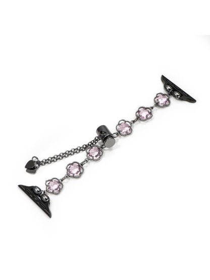 Five Petal Flower Nature Stone Stainless Steel Band