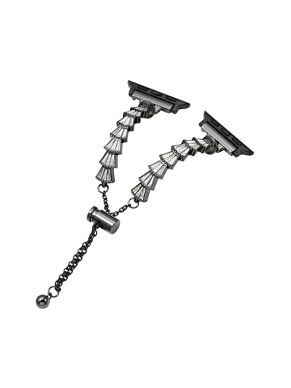 Full Diamond Scallop Bracelet Stainless Steel Band