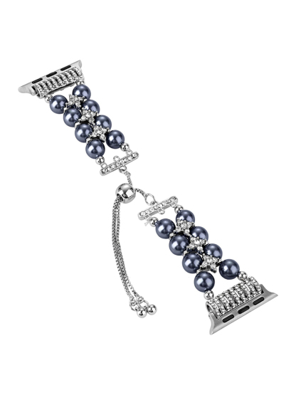 Double-row Chain Pearl Agate Watch Band