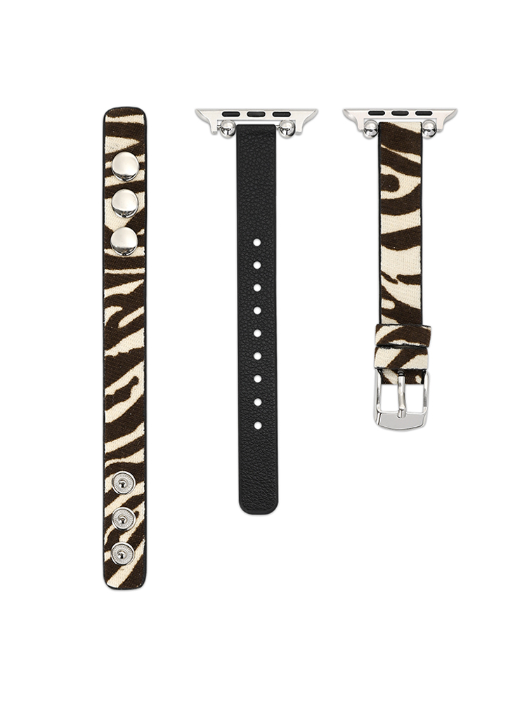 Animal-patterned Leather Band with Wristband