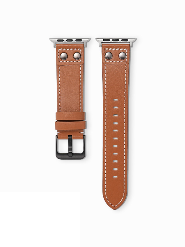 Double-buttoned Decorative Leather Band for Apple Watch