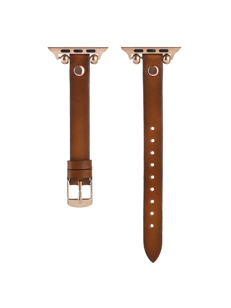 Slim Round Studs Leather Band for Apple Watch