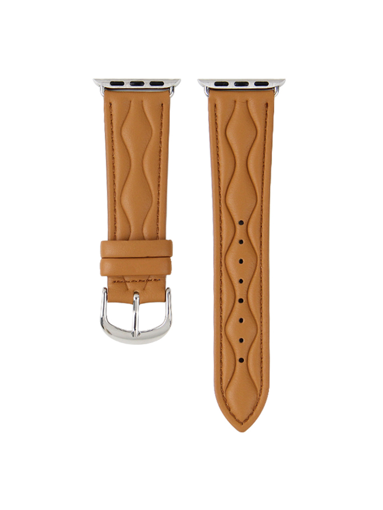 Double Wavy Stripe Leather Band