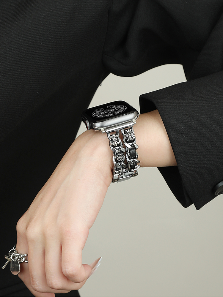 Chrome Heart Double Row Chain Stainless Steel Band