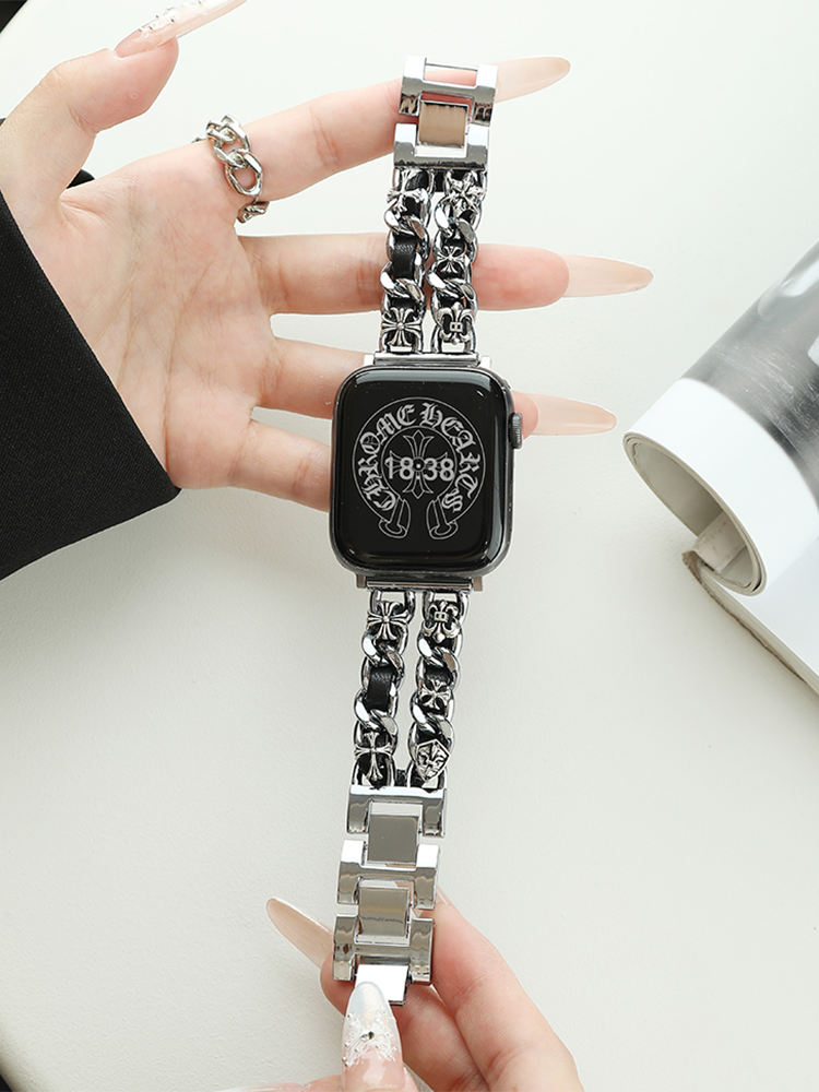 Chrome Heart Double Row Chain Stainless Steel Apple Watch Band