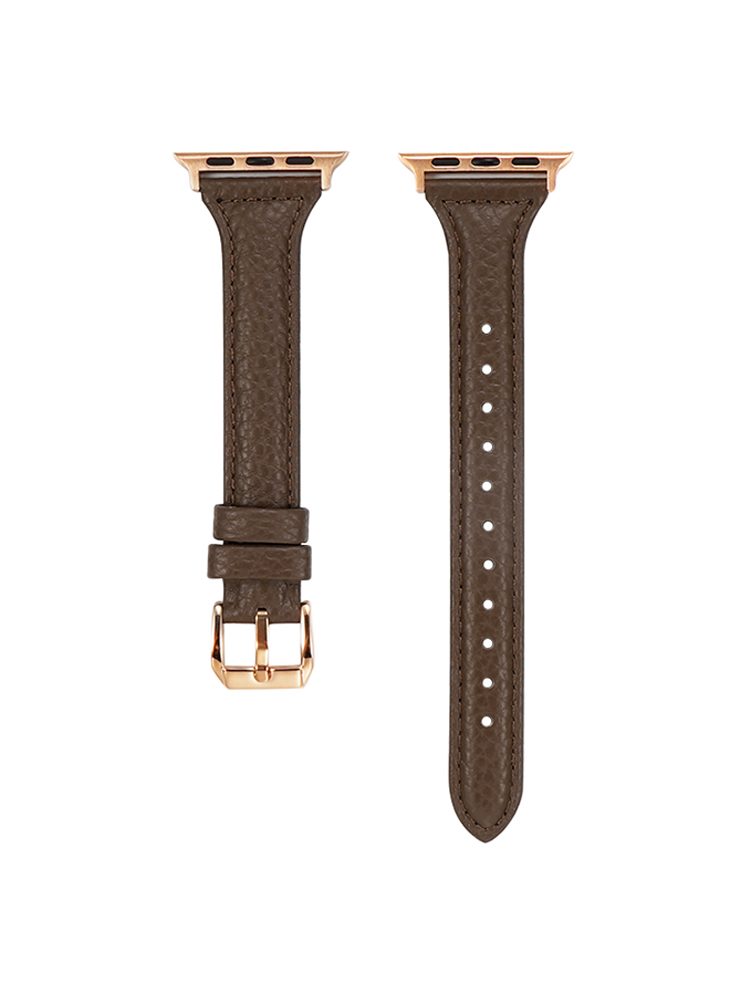 Curved and Slim Lychee Leather Apple Watch Band - Tatanband