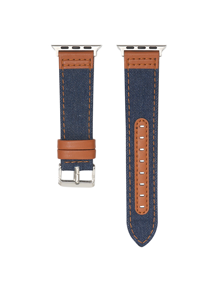 Denim with Leather Band for Apple Watch