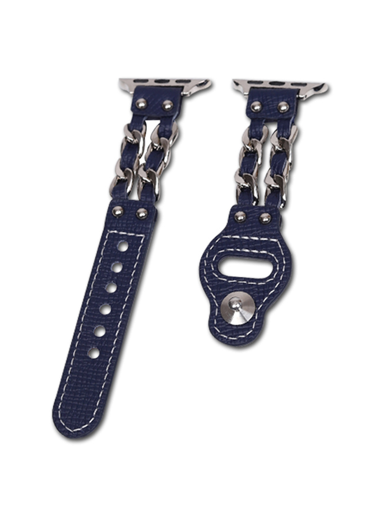 Studded Double Chain Leather Band