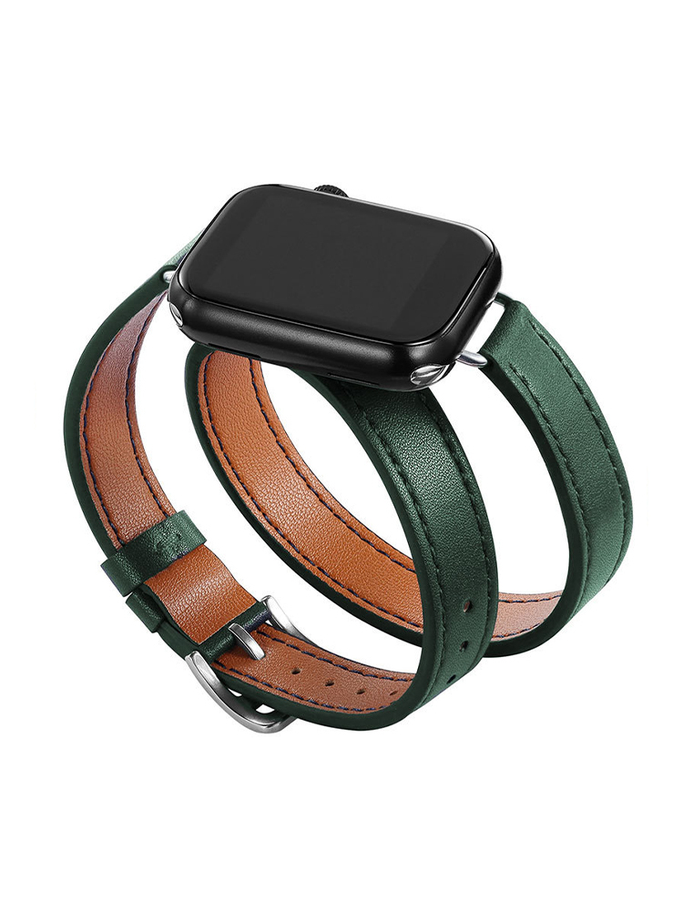 Double Tour Slim Wrap Leather Band for Apple Watch
