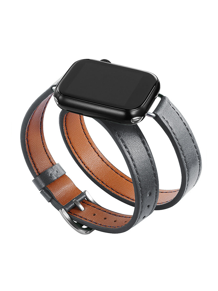 Double Tour Slim Wrap Leather Band for Apple Watch