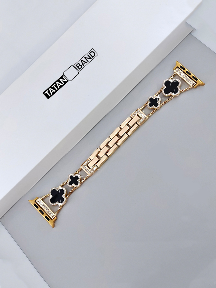 Four-leaf Clover Fritillaria Rhinestone Inlaid Band for Apple Watch