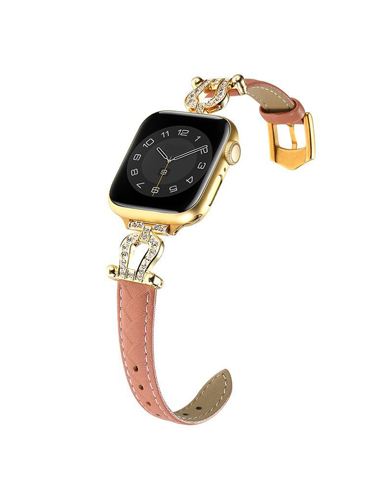 Horseshoe Connector Braided Emboss Leather Apple Watch Band