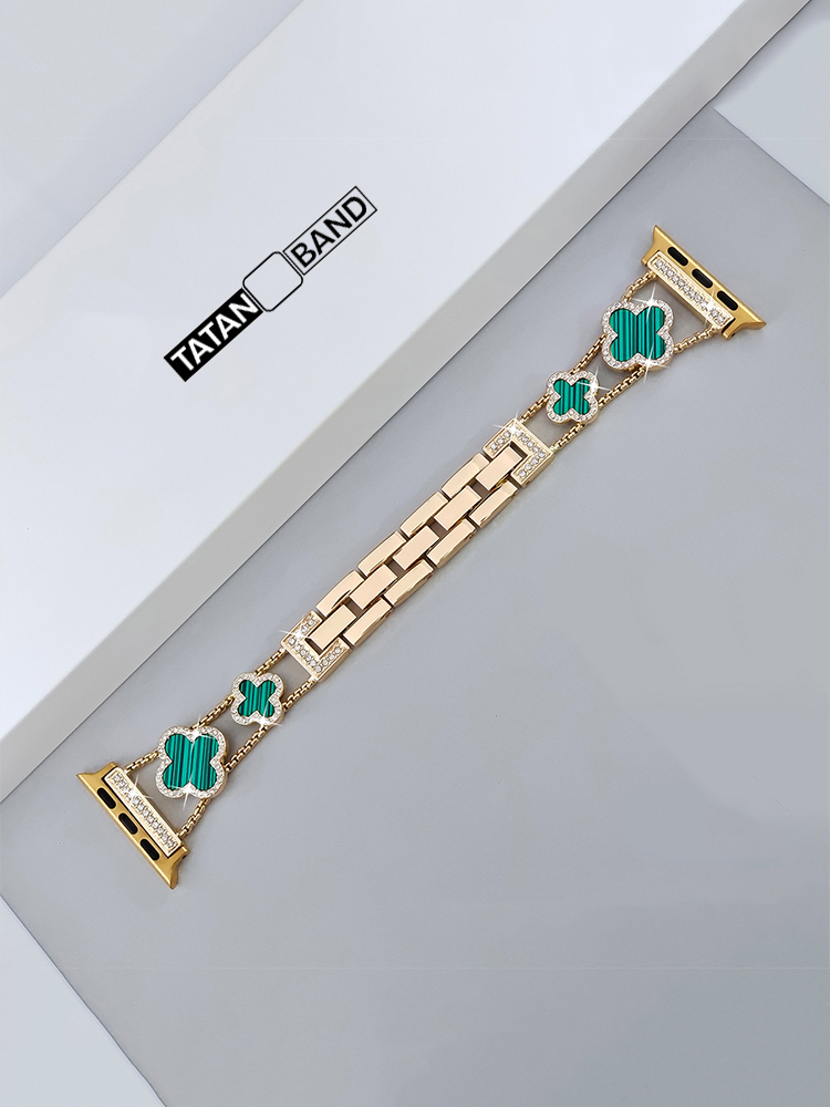 Four-leaf Clover Fritillaria Rhinestone Inlaid Band for Apple Watch