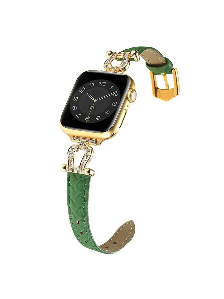 Horseshoe Connector Braided Emboss Leather Band