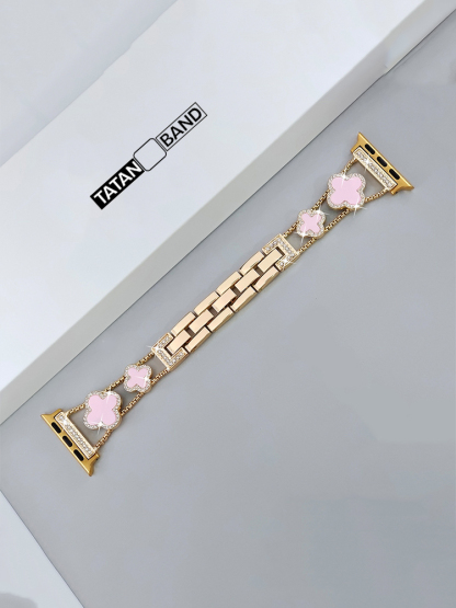 Four-leaf Clover Fritillaria Rhinestone Inlaid Band for Apple Watch