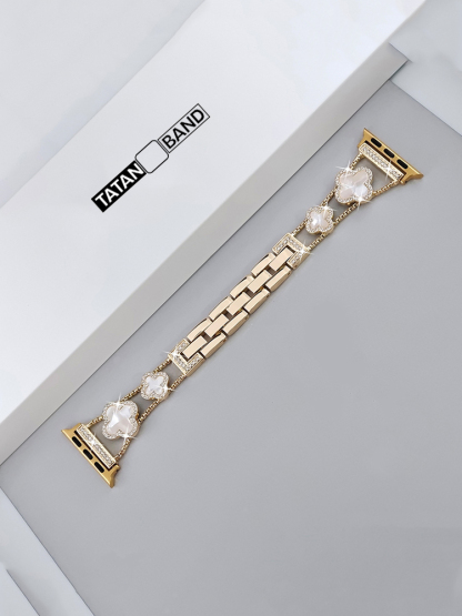 Four-leaf Clover Fritillaria Rhinestone Inlaid Band for Apple Watch