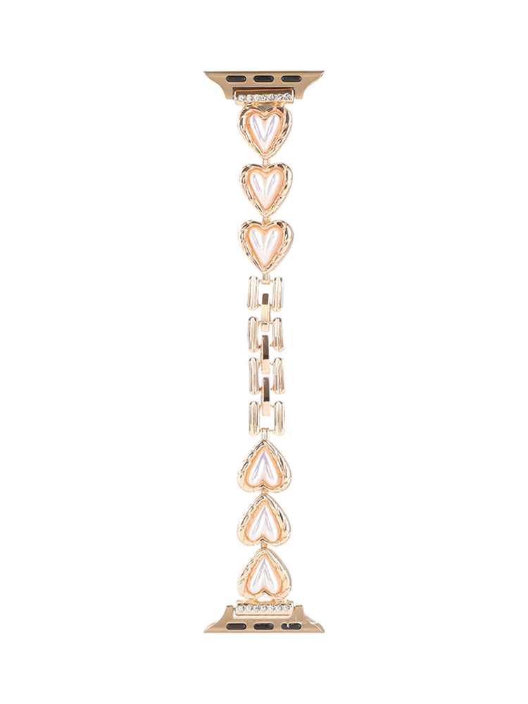 Love Heart Pearl Chain Stainless Steel Band